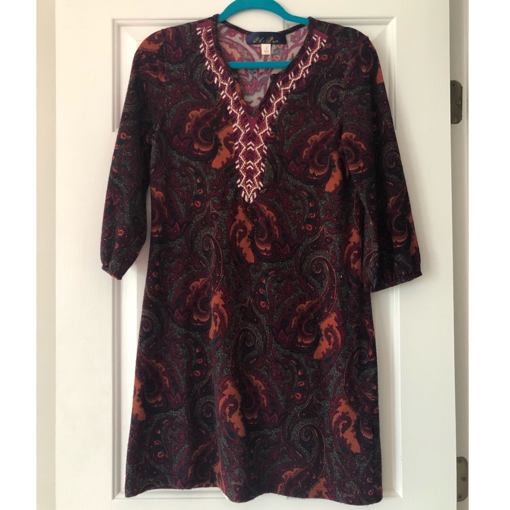 Paisley dress with beading